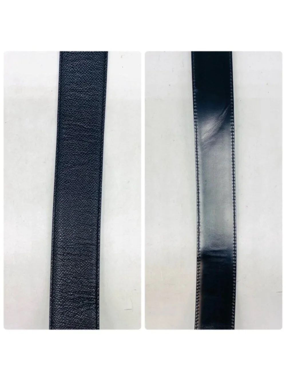 Bvlgari Bulgari Belt Circle Logo Leather Business Black